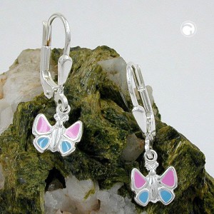 Ohrring Schmetterling pink 925 Sterlingsilber