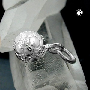 Anhänger Fußball mit Öse 925 Sterlingsilber