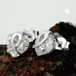 Ohrstecker Zirkonia Herz 925 Sterlingsilber