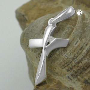 Anhänger Kreuz mit Zirkonia 925 Sterlingsilber