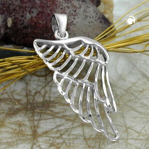 Anhänger Flügel rhodiniert 925 Sterlingsilber