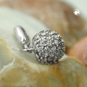 Anhänger Kugel mit Zirkonias 925 Sterlingsilber