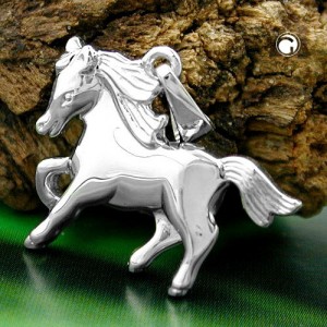 Anhänger Pferd glänzend 925 Sterlingsilber