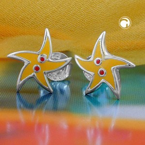 Ohrstecker Stern gelb 925 Sterlingsilber