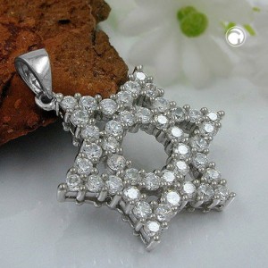 Anhänger Stern mit Zirkonia massiv 925 Sterlingsilber