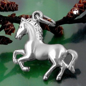 Anhänger Pferd matt-glänzend 925 Sterlingsilber