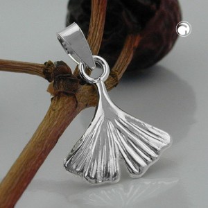 Anhänger 12mm Ginkgoblatt 925 Sterlingsilber
