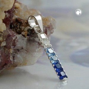 Anhänger Zirkonia blau 3-farbig 925 Sterlingsilber