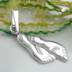 Anhänger Füße mit Schlaufe 925 Sterlingsilber