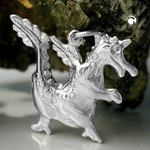 Anhänger kleiner Drache 925 Sterlingsilber