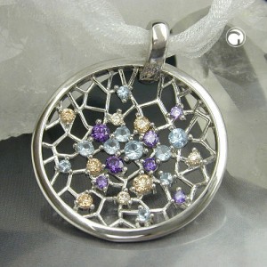Anhänger Zirkonia multicolor 925 Sterlingsilber