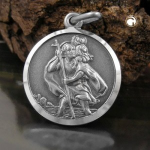 Anhänger Christophorus-antik 925 Sterlingsilber