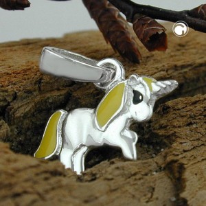 Anhänger Einhorn gelb 925 Sterlingsilber