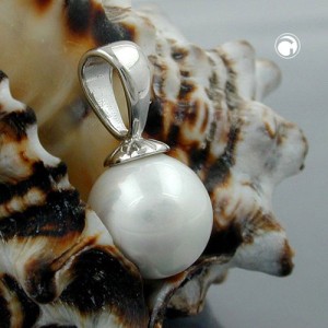 Anhänger 10mm Perle Imitat 925 Sterlingsilber