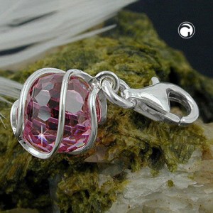 Anhänger Charm Zirkonia-pink 925 Sterlingsilber