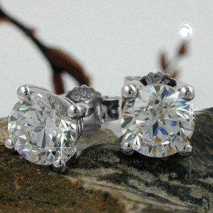 Ohrstecker 7mm Zirkonia weiß 925 Sterlingsilber