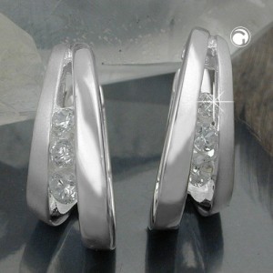 Creolen Ohrringe Zirkonia 925 Sterlingsilber