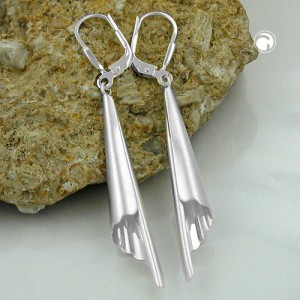 Ohrring spitze Röhre matt 925 Sterlingsilber