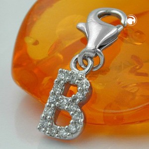 Anhänger Charm Buchstabe B 925 Sterlingsilber