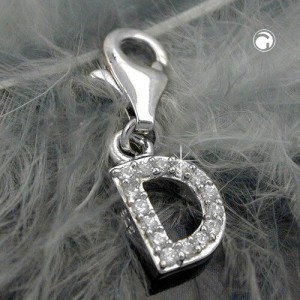 Anhänger Charm Buchstabe D 925 Sterlingsilber