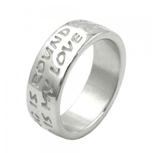 Ring mit Prägung LOVE HAS NO END 925 Silber Größe 54