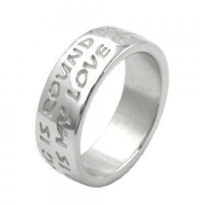 Ring mit Prägung LOVE HAS NO END 925 Silber Größe 56