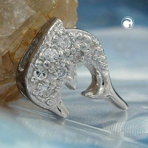 Anhänger Delfin Zirkonia 925 Sterlingsilber
