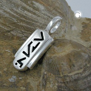 Anhänger matt-glänzend mit schwarz 925 Sterlingsilber