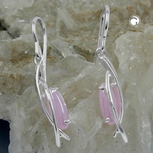 Ohrhaken Zirkonia milky-pink 925 Sterlingsilber