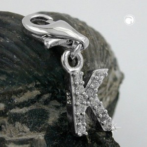 Anhänger Charm Buchstabe K 925 Sterlingsilber