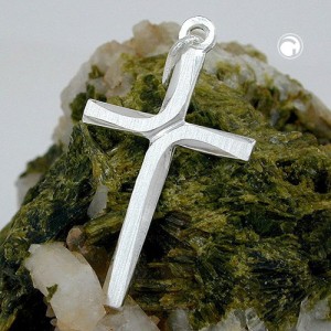Anhänger Kreuz matt-glänzend 925 Sterlingsilber