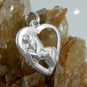 Anhänger Herz mit Pferd 925 Sterlingsilber