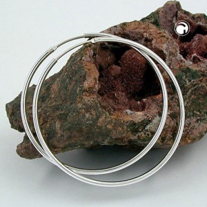 Creolen Ohrringe 44mm glänzend 925 Sterlingsilber