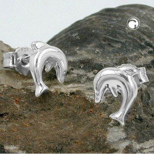 Ohrstecker 7mm springender Delfin 925 Sterlingsilber