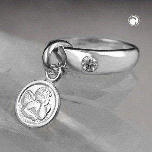 Anhänger Taufring mit Engel 925 Sterlingsilber
