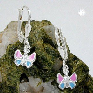 Ohrring Schmetterling pink 925 Sterlingsilber