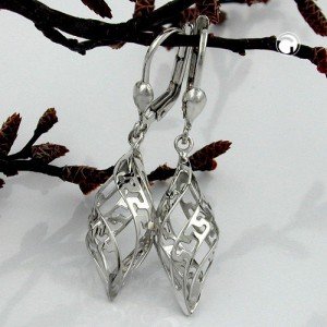 Ohrring Tropfen rhodiniert 925 Sterlingsilber