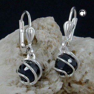 Ohrring Zirkonia schwarz 925 Sterlingsilber