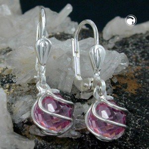 Ohrring Zirkonia pink 925 Sterlingsilber