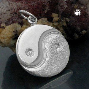 Anhänger Yin-Yang matt-glänzend 925 Sterlingsilber