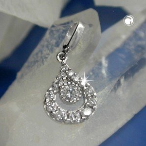 Anhänger Tropfen Zirkonias 925 Sterlingsilber