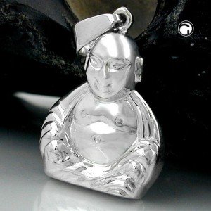 Anhänger Buddha rhodiniert 925 Sterlingsilber