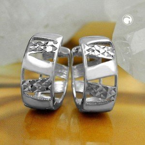 Creolen Ohrringe diamantiert 925 Sterlingsilber