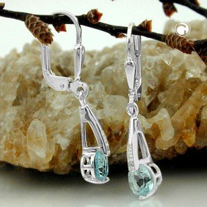 Ohrring Blautopas Zirkonia 925 Sterlingsilber