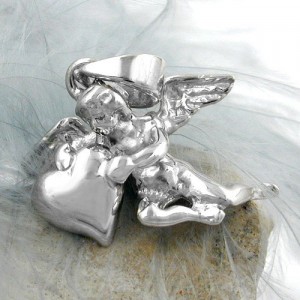 Anhänger Engel mit Herz 925 Sterlingsilber