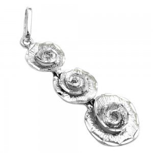 Anhänger 3 Blumen rhodiniert 925 Sterlingsilber