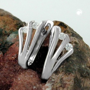 Creolen Ohrringe Zirkonia rhodiniert 925 Sterlingsilber