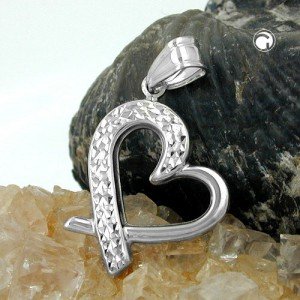 Anhänger Herz rhodiniert 925 Sterlingsilber
