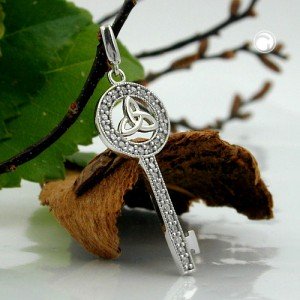 Anhänger Schlüssel Zirkonia 925 Sterlingsilber