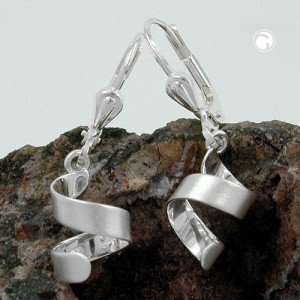 Ohrring kurze Spirale matt 925 Sterlingsilber